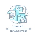 Clean data turquoise concept icon