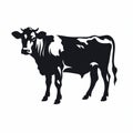 Clean Design Cow Silhouette Icon On White Background