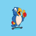 Parrot Thumb up Mascot Cartoon Vector