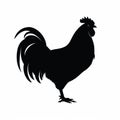 Clean Design Rooster Silhouette On White Background Royalty Free Stock Photo