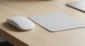 Pad is rectangular with slightly rounded corners complementing the mouse s Royalty Free Stock Photo