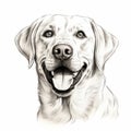 Clean And Detailed Labrador Retriever Illustration In Inking Style