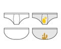 Clean and dirty underpants set. Vector illustration
