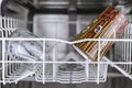 Clean dishes in the dishwasher Royalty Free Stock Photo