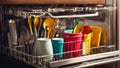 Clean dishes an house equipment hygiene machine glassware home plate full housework