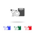 clean dishes from the typewriter icon. Elements of washing in multi colored icons. Premium quality graphic design icon. Simple Royalty Free Stock Photo