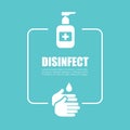 Clean and disinfect your hands vector poster
