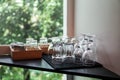 Drinking glasses on the table Royalty Free Stock Photo
