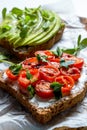 Clean eating concept. Sandwich with organic ingredients Royalty Free Stock Photo