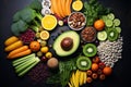 Clean Eating with Fresh Vegetables and Fruits. Generative AI