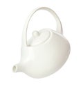 Clean empty ceramic teapot isolated