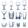 Clean empty glassware collection Royalty Free Stock Photo