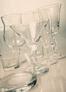 Clean empty glassware collection Royalty Free Stock Photo