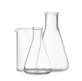 Clean empty laboratory glassware isolated Royalty Free Stock Photo