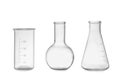 Clean empty laboratory glassware isolated Royalty Free Stock Photo