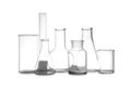 Clean empty laboratory glassware isolated Royalty Free Stock Photo