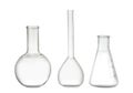 Clean empty laboratory glassware isolated Royalty Free Stock Photo