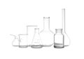 Clean empty laboratory glassware isolated Royalty Free Stock Photo