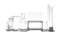 Clean empty laboratory glassware isolated Royalty Free Stock Photo