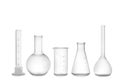 Clean empty laboratory glassware isolated Royalty Free Stock Photo