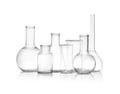 Clean empty laboratory glassware isolated Royalty Free Stock Photo