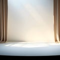 Neutral stage with draped curtains and soft light studio Royalty Free Stock Photo
