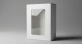 Empty White Retail Packaging Box with Clear Window Mockup Royalty Free Stock Photo