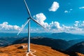 Clean energy performance optimization is depicted in a minimalist design focusing on the streamlined operation of a wind turbine
