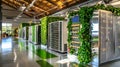 Clean energy-powered data center, symbolizing green tech infrastructure Royalty Free Stock Photo