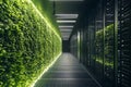 Clean energy-powered data center, Symbolizing green tech infrastructure, Generated AI Royalty Free Stock Photo