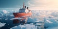 clean-energy-powered research vessel in the Arctic, collecting climate data to better understand the impact of
