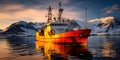 clean-energy-powered research vessel in the Arctic, collecting climate data to better understand the impact of