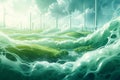 Clean energy transformation Green hydrogen production from renewable sources Royalty Free Stock Photo