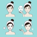 Clean face and Mask treatment girl beautiful face.