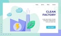 Clean factory emit low pollution campaign for web website home homepage landing page template banner with flat style