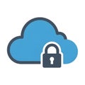 Cloud Security Icon with Padlock Royalty Free Stock Photo