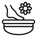 Clean flower foot icon outline vector. Art studio