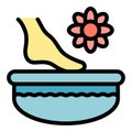 Clean flower foot icon vector flat