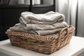 Clean folded towels. Generate Ai