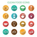 Clean food long shadow icons