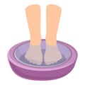 Clean foot bath icon, cartoon style