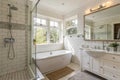 Clean and fresh bathroom with natural light Royalty Free Stock Photo