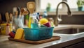 Clean and fresh kitchen utensils for healthy cooking and eating generated by AI