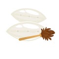 Clean fresh soft pillows and duster with wooden handle