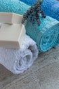 Clean and fresh towels with lavand soaps