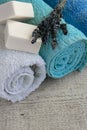 Clean and fresh towels with lavand soaps