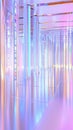 Clean futuristic tech room featuring transparent vertical panels displaying massive data streams, heatmaps, API metrics Royalty Free Stock Photo