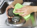 Clean Gas Stove Top and Burner Covers Royalty Free Stock Photo