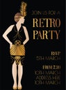 Clean Gatsby Art Deco Style Party Invitation Design With Girl