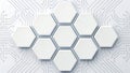 Abstract hexagonal grid on a circuit board pattern Royalty Free Stock Photo